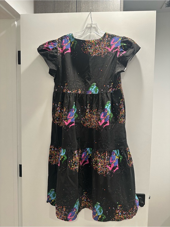 Nooworks Dresses & Skirts - NOOWORKS COSMIC LADIES IN FRIDA STYLE DRESS ' Black Confetti Print Tiered Dress